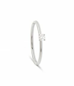 NAVA JOAILLERIE Bague Solitaire Chou Diamant Blanc Or Blanc