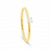 NAVA JOAILLERIE Bague Solitaire Chou Diamant Blanc Or Jaune