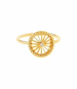 NAVA JOAILLERIE Bague Mini-Cheyenne Ronde Diamant Or Jaune