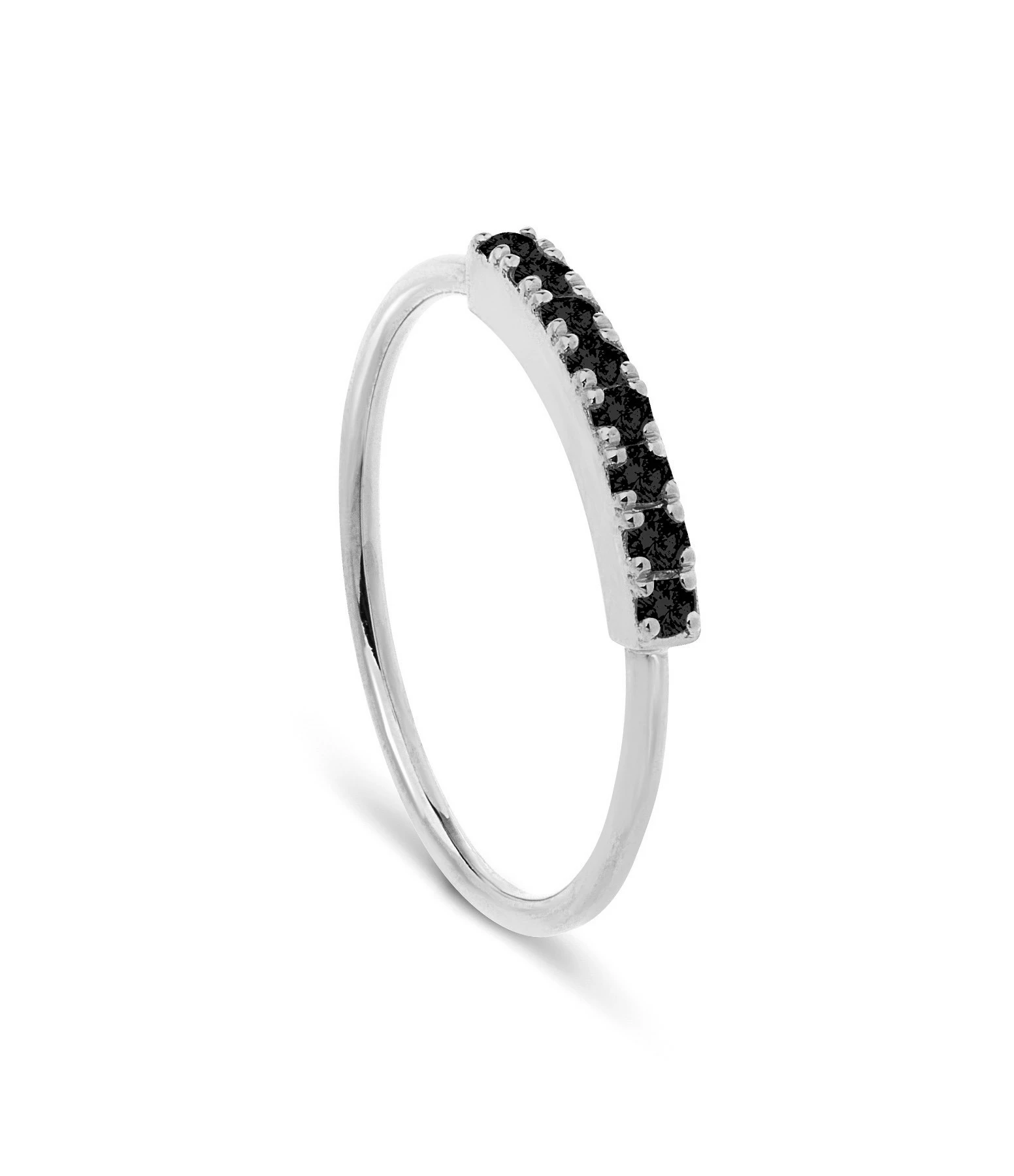 NAVA JOAILLERIE Bague Hash Diamants Noirs Or Blanc
