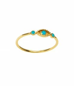 AND...PARIS Bague Œil Turquoise Or
