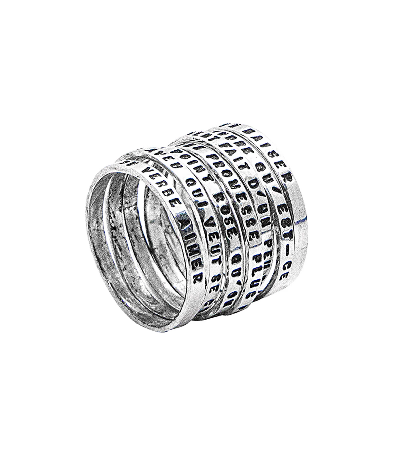 SERGE THORAVAL Bague 7 Rangs Edmond Rostand Un Baiser Argent – Image 2