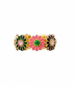 TITYARAVY Bague Sai-7 Zircons Multicolores Plaqué Or