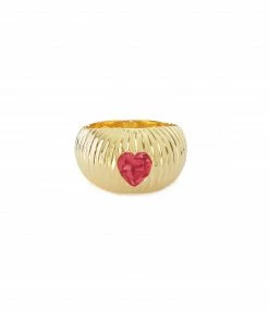 TITYARAVY Bague Prema Rubis Rose Argent Plaqué Or