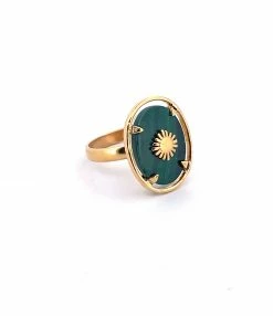 VADI JEWELS Bague Sunstone Malachite